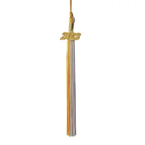 Laurea in seta dorata con nappe per l'uniforme scolastica honor con nappa custom college award cord graduation tassel