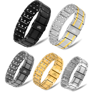 3X Bracelet en <span class=keywords><strong>cuivre</strong></span> magnétique Ultra résistant pour hommes, aimants N52 3500 Gauss, ensemble d'emballage cadeau, usine - Product Image 6