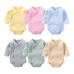 Baju Monyet Bayi, Baju Monyet Lengan Panjang Membuka Sisi Katun Polos Gambar Pakaian Pabrik Harga Pabrik