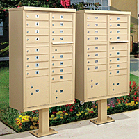 Unités de boîte aux lettres en cluster Boîte aux lettres approuvée USPS avec casier à colis piédestal 16 portes 2