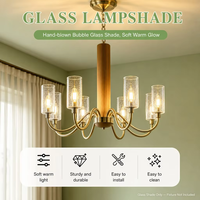 Abat-jour cylindrique en verre soufflé à la main, effet bulle, diffuseur de lumière douce et scintillante, pour la décoration intérieure et l'amélioration des luminaires