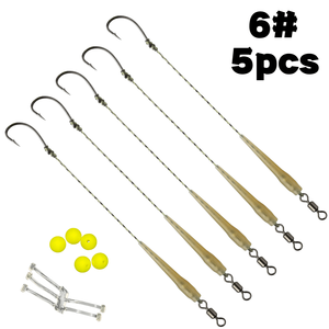 Ensemble de pêche à <span class=keywords><strong>la</strong></span> <span class=keywords><strong>carpe</strong></span> européenne avec montage anti-fond, perles flottantes, hameçons barbelés en acier à haute teneur en carbone pour <span class=keywords><strong>la</strong></span> pêche en lac - Product Image 3