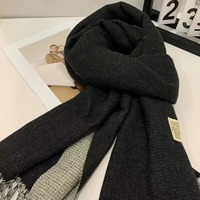 Écharpe en cachemire épaisse et chaude pour l'hiver, 330g, 65*180cm, châle en pashmina uni double face pour femmes musulmanes et couples