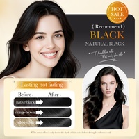 Teinture capillaire noire à l'essence de riz BIOAOUA en marque propre, 25 ml, couvre les cheveux blancs, couleur longue durée, crème colorante facile à appliquer, vente en gros