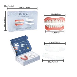 Accessoires de blanchiment dentaire en silicone naturel, fausses dents à clipser, <span class=keywords><strong>couvre</strong></span>-dents, non toxiques, pour usage domestique, hommes et femmes, avec boîte - Product Image 4