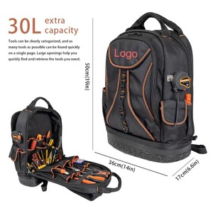 Sac à dos portable en tissu Oxford avec fond en plastique, grande capacité, épaissi, résistant à l'usure, nouveau kit d'outils électriques - Product Image 3