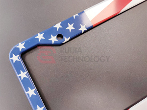 Bingkai Plat Nomor Mobil Custom Cetak Bendera Amerika Sampel Gratis MOQ Rendah Untuk Bingkai Plat Nomor Mobil Custom - Product Image 2