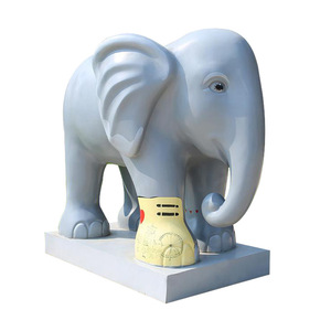 Sculpture d'éléphant en résine artistique, décoration de jardin extérieure, figurine animale faite à la main, à poser au sol - Product Image 4