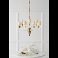XZ sala de estar Vintage latón antiguo cobre decoración vela lámpara colgante Led colgante cocina candelabro luz de techo