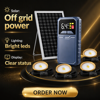 Kit de lampes solaires, ampoules à énergie solaire avec boîte de rangement pour batterie, écran numérique pour camping en cas de panne de courant, maison de campagne