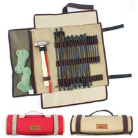 Paquete de forja para acampar, bolsa de almacenamiento, martillo de aluminio, lonas, estaca, tienda, clavija, herramienta de almacenamiento, bolsa de lona, suministros de equipo de campamento