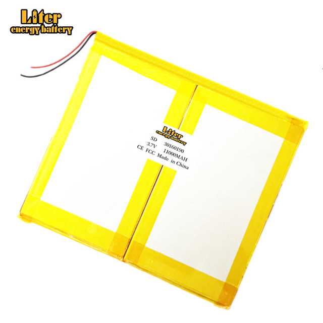 3.7V 11000mAh 30160190 Liter Energy Battery Hi12 CWI520 Dual System Laptop Tablet PC Replacement Battery 2 Wire
