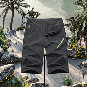 Pantalones Cortos de Senderismo para Hombre, de Secado Rápido, Transpirables, Impermeables, de Poliéster/Algodón, Cintura Media, Cordón Ajustable, Elásticos, 3/4 de Longitud, Servicio OEM - Product Image 3