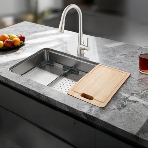 Évier de cuisine multifonctionnel de style japonais à cuve unique grande en acier inoxydable 304 pour le lavage des légumes - Product Image 1