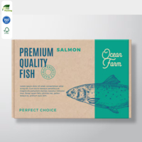 Boîte d'emballage personnalisée pour saumon congelé, recyclable, écologique, en kraft, pour la vente au détail de poisson, filet de poisson, chaîne du froid, boîte d'expédition