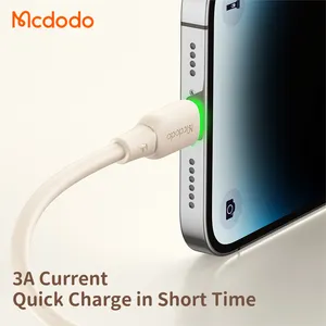 Mcdodo 474 Versand bereit Silikon-Ladekabel USB-Daten Mobiltelefon 3A Ladekabel Kabel 1,2 m Daten für iPhone-Kabel
