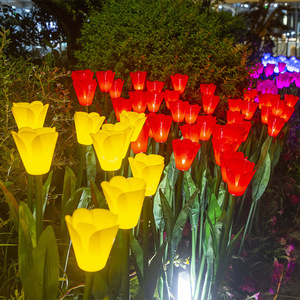 Led Tulip Lights Simulation Flower Lamp <b>Decorative</b> <b>Lighting</b> Battery Powered Rechargeable Christmas Decoration Indoor Outdoor Use - Product Image 1