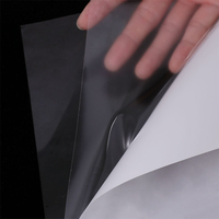 Film statique transparent en PVC souple, haute brillance, uni, soluble dans l'eau, non adhésif, imprimé électrostatique UV, 100 microns