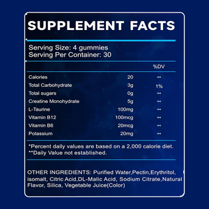 Créatine monohydrate <span class=keywords><strong>de</strong></span> pureté testée par un tiers, étiquette privée OEM, gommes <span class=keywords><strong>de</strong></span> performance pour adultes, pour la <span class=keywords><strong>masse</strong></span> musculaire et les gains <span class=keywords><strong>de</strong></span> force - Product Image 2