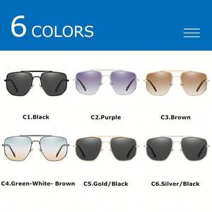 Gafas de Sol de Metal Antideslumbrantes para Conducir, Diseño Vintage 2025, Personalizables con Logotipo, Protección UV400, Cuadradas, Estilo Piloto, para Hombre y Mujer - Product Image 4