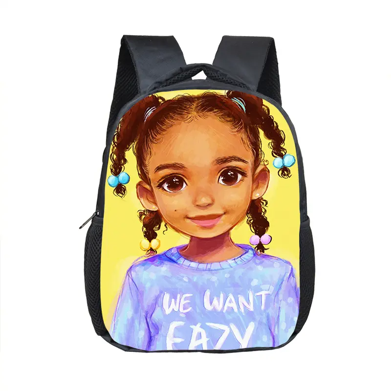 لطيف الأمريكية الفن الأسود الفتيات الصغار الكرتون الأطفال الحقائب المدرسية الطفل رياض الأطفال على ظهره حقائب للهدايا