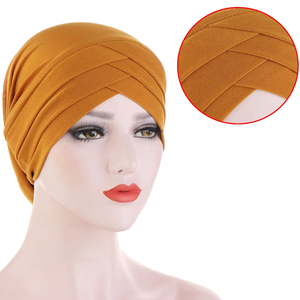 <span class=keywords><strong>Yomo</strong></span>, turbantes de algodón para mujer al por mayor con perla, último diseño, turbante Hijab, característica protectora para musulmanes - Product Image 1