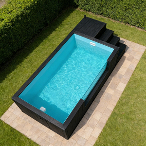 Piscine familiale en FRP pour l'extérieur - Résistante aux UV, durable, écologique, facile à installer, de forme rectangulaire avec échelle de sécurité - Product Image 4