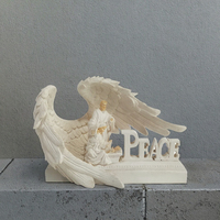 Vente Flash : Scène de Crèche Religieuse de Noël en Résine avec Ailes d'Ange, Figurines Décoratives de la Sainte Famille