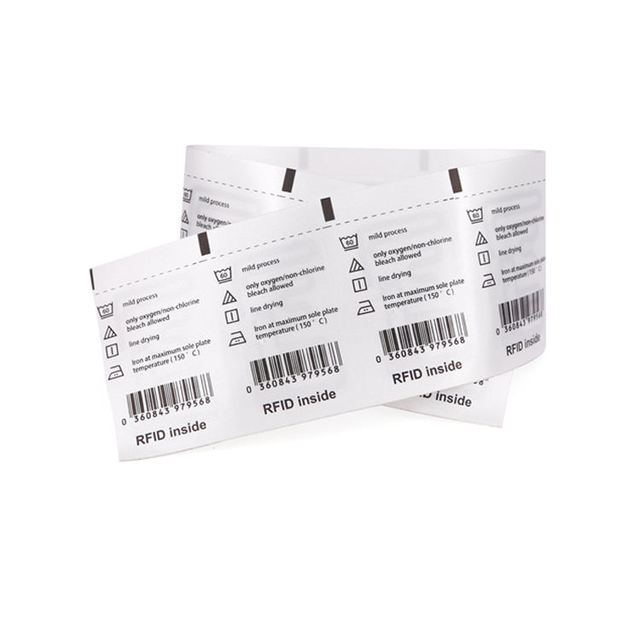860-960MHz ISO 18000-6C Mini Garment Management Super Soft Nylon UHF RFID Alien H9 Chip Sewing Clothing Label Tag 1-8m Reading
