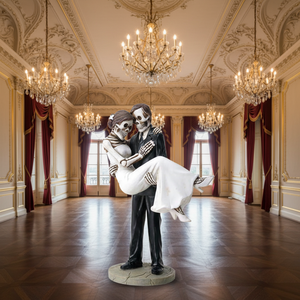 Hot Sale <strong>Romantic</strong> Halloween Skeleton Wedding Couple Groom Carrying <strong>the</strong> Bride Day of <strong>the</strong> <strong>Dead</strong> Figurine Sculpture Home Decoration - Product Image 4
