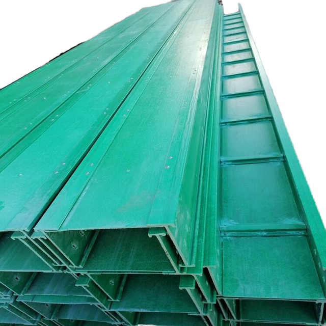 FRP Trough Cable Tray / Glass Fiber Cable Bridge Solid Bottom