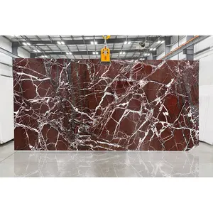 Tamanho grande kashmir porcelana breccia vinho pedra granito mesa pedra sintered onyx mármore telhas