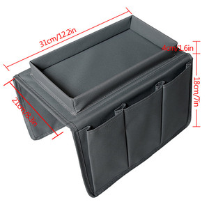 Organizador de reposabrazos de sofá de tela marrón para sala de estar bolsas de almacenamiento prácticas para decoración del hogar - Product Image 6