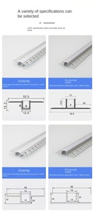 Plâtre encastré montage LED profilé en aluminium Led bande lumineuse Led cloison sèche profil canal lumière pour bâtiment scolaire - Product Image 2
