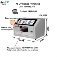 Imprimante à plat UV A5 Beric I3200 avec tête d'impression pour coques de téléphone et agitation automatique de l'encre blanche