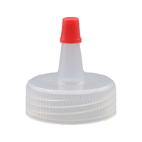 Capuchon à vis blanc 38/400, bouchon à bec pointu avec petit capuchon rouge pour bouteilles en plastique à presser