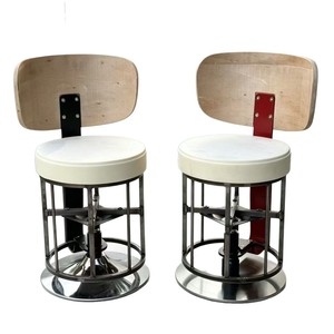 Sillón de Barbería, Mueble de Salón, Asiento de Cuero Sintético, Base de Acero Inoxidable, Rotación de 360 Grados, Diseño Moderno - Product Image 2