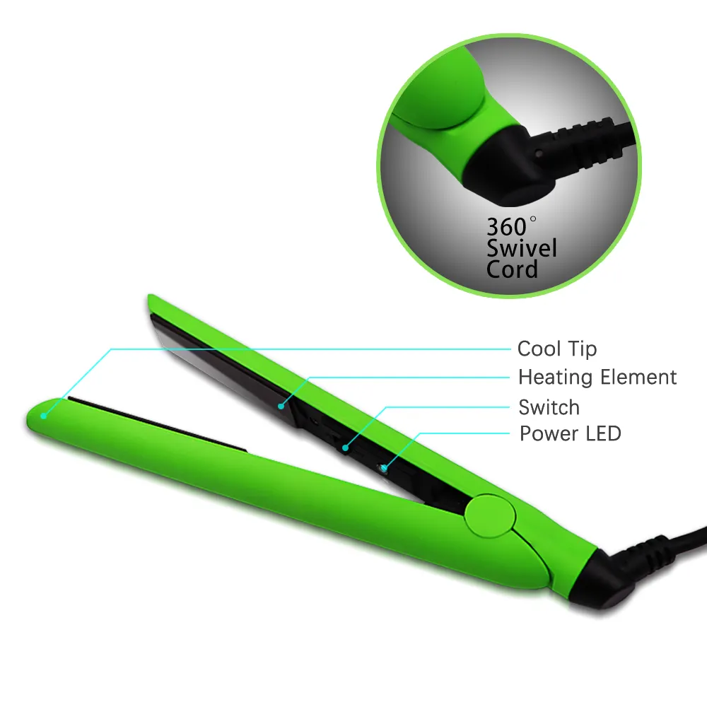 Выпрямитель для волос 1,25 ", классический выпрямитель для волос, плоский утюжок, керамика или нано-титановые волосы + завитки, Быстрое нагревание PTC, индивидуальный светодиод