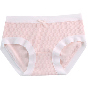 Braguitas de bikini de punto 100% algodón para mujer, de tiro medio, lisas, de uso diario, de secado rápido, lencería sexy - Product Image 1