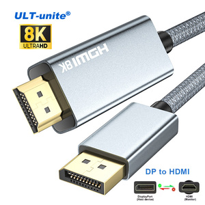 <span class=keywords><strong>Câble</strong></span> Adaptateur Convertisseur DisplayPort DP vers <span class=keywords><strong>HDMI</strong></span> ULT-unite 2m 3m, <span class=keywords><strong>Haute</strong></span> <span class=keywords><strong>Qualité</strong></span> 8K 30Hz pour Moniteur - Product Image 1
