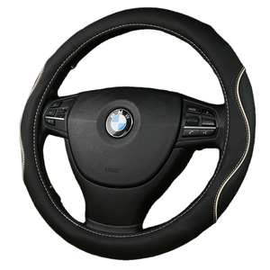Housse de <span class=keywords><strong>volant</strong></span> de voiture en <span class=keywords><strong>cuir</strong></span> véritable <span class=keywords><strong>à</strong></span> coudre avec lacets, adaptée - Product Image 1