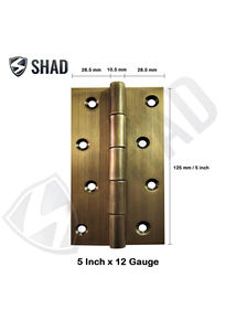 Charnières de porte en acier inoxydable de qualité supérieure, 5 pouces, calibre 12, 25 mm d'épaisseur, durables et à fonctionnement fluide - Product Image 5