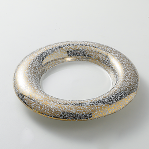 Ensemble de plats de service ronds en céramique blanche et dorée de luxe, plats de <span class=keywords><strong>traiteur</strong></span>, plats à dessert en porcelaine - Product Image 1
