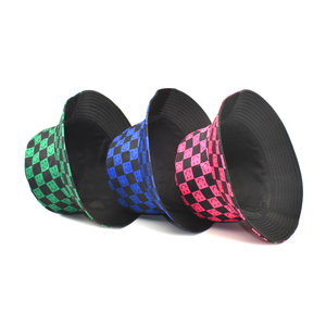 Protector solar para mujer, gorra de lavabo Reversible de doble cara para hombre, con estampado de Panamá Gorras, sombreros de pescador de pesca, <span class=keywords><strong>sombrero</strong></span> de cubo a cuadros con sonrisa - Product Image 2