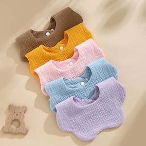 <b>Baby</b> Cotton Gauze Bibs Bibs Waterproof Bibs Children Solid Color Saliva Towel - Product Image 6