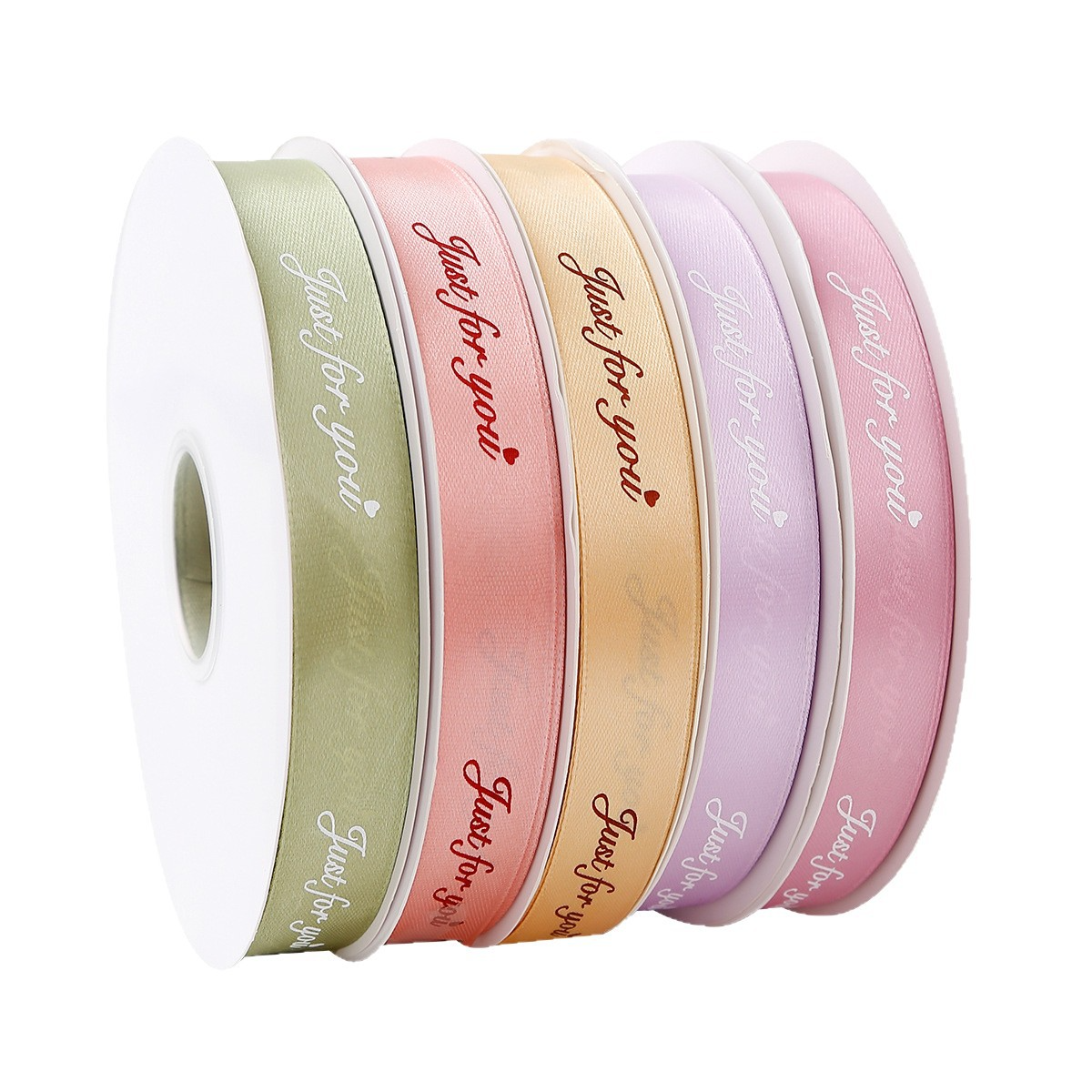 Wholesale 100% Polyester Colorful Custom Logo Printed English Letters Gift Packaging Satin Ribbon MOQ 3000 Yards Wenko