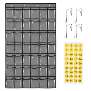 Organisateur mural pour téléphone portable à 42 poches pour salle de classe, tableau de rangement pour fournitures scolaires, tableau de rangement pour outils d'enseignant - Product Image 1