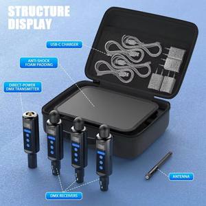 مجموعة DMX اللاسلكية: جهاز إرسال واحد و <span class=keywords><strong>3</strong></span> أجهزة استقبال تعمل بالبطارية مع ، طويلة المدى و من أجل - Product Image 1