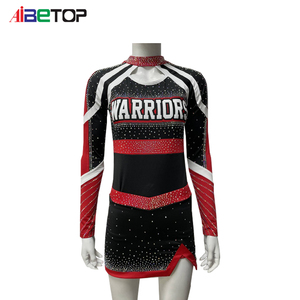 Disfraz de animadora <span class=keywords><strong>Sexy</strong></span> de manga larga con diamantes de imitación para mujeres adultas, equipo universitario, diseño personalizado, su propio logotipo y colores - Product Image 3