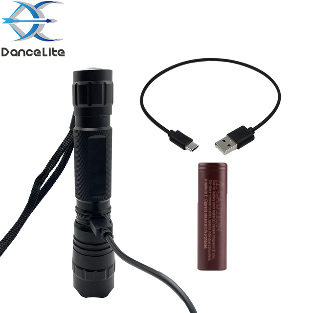 OEM 501UC Hidden USB-C Port Rechargeable LED Flashlight XPL V6 10W White Light Portable USB Torch